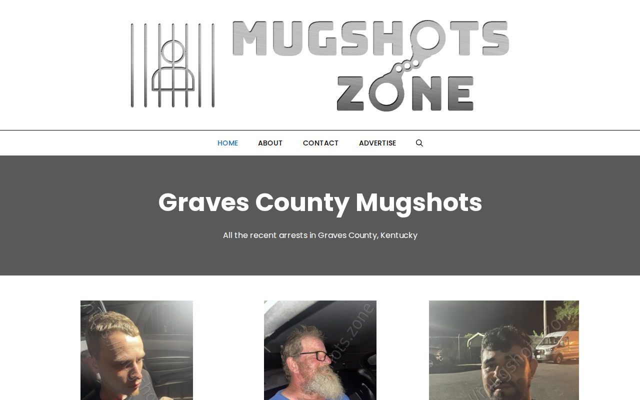 Unofficial Graves County same-day arrest entry page with date and agency fields