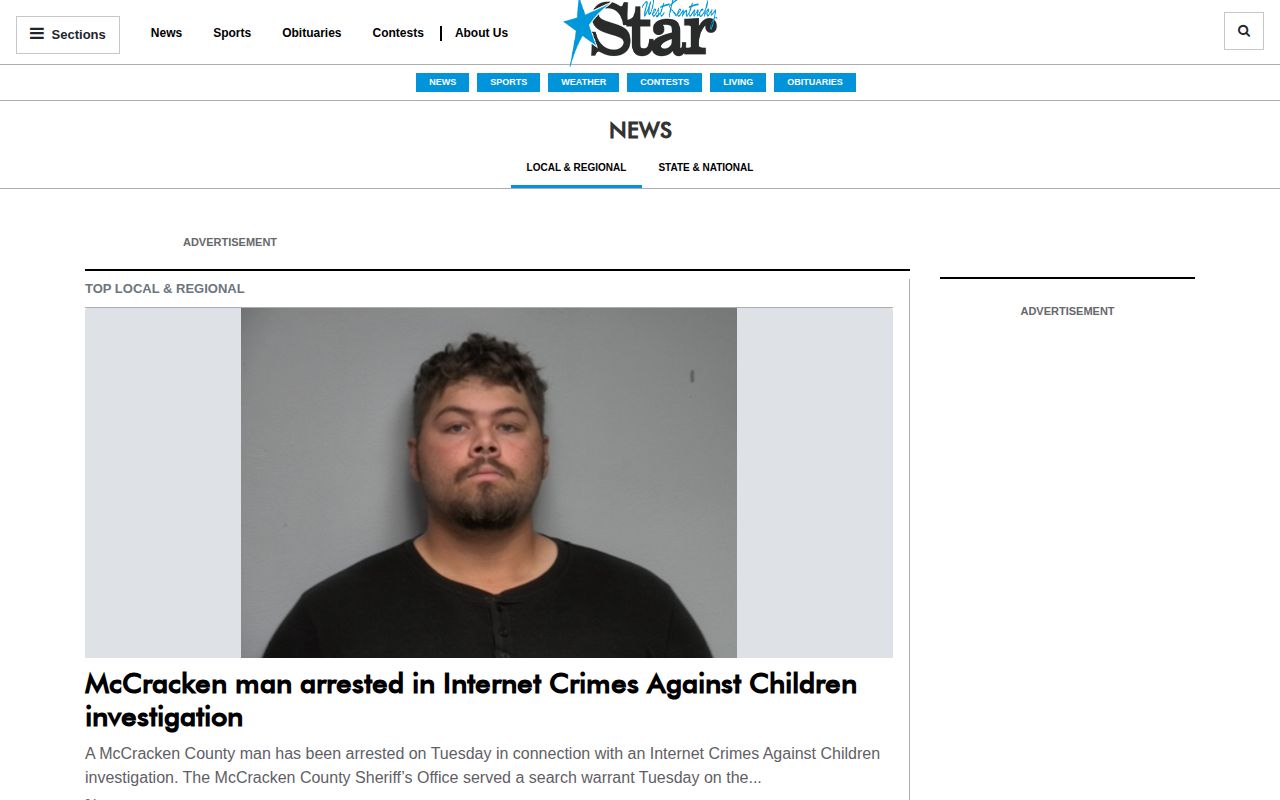 Regional news section carrying selected Graves County arrest reports
